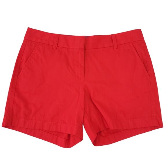 J. CREW Chino Shorts Red Size 6 100% Cotton Summer Preppy Shorts Patriotic - Picture 1 of 3